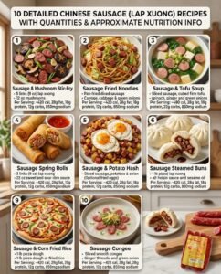 Read more about the article 10 Detailed Chinese Sausage (Lap Xuong) Recipes with Quantities & Approximate Nutrition Info